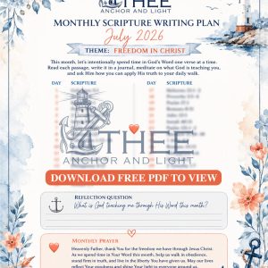 Monthly Scripture Writing Plan July 2026