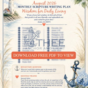 Monthly Scripture Writing Plan August 2026